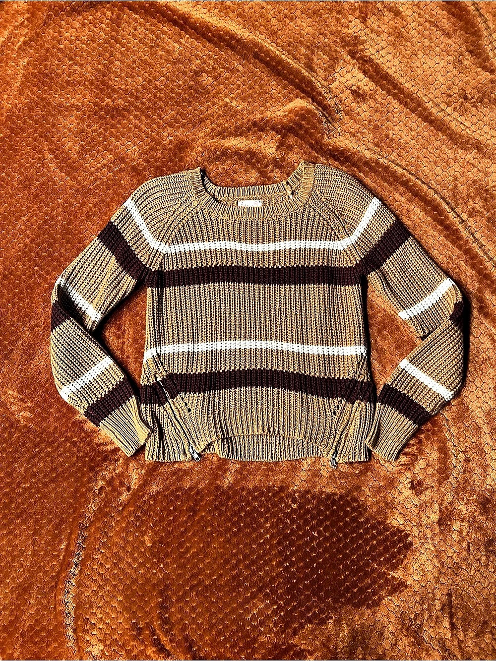 Pink Republic Color Block Striped Sweater Size Medium